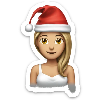 Jennifer Aniston with santa hat sticker