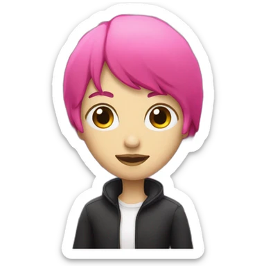 a pink white magenta black blue flag sticker