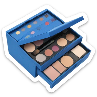 makeup box blue sticker