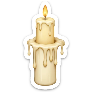 Thin and long Leaning Candle dripping wax as if someone is holding it sticker