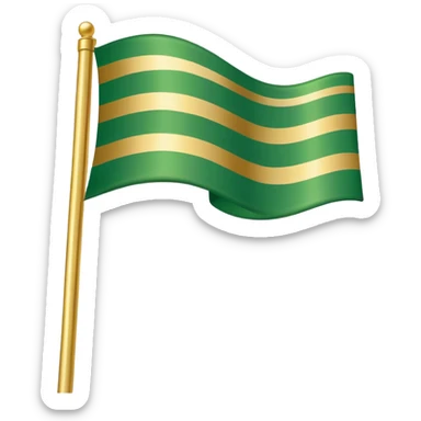 Green flag with gold lines  sticker