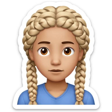 Nonchalant emoji with Freeform braids sticker
