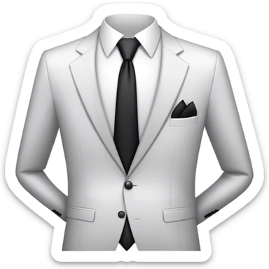 black and white suit and tie square sticker