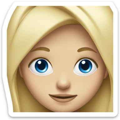 smiling blonde girl portrait and blue eyes sticker