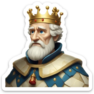 Vintage King Claudius hamlet old man big beard gold crown playing chess sticker