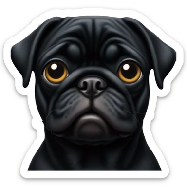 Black pug sticker