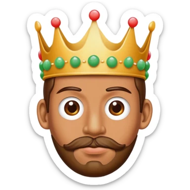 a king with a crown made of gumdrops sticker