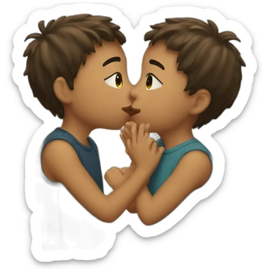 A girl kissing boy sticker
