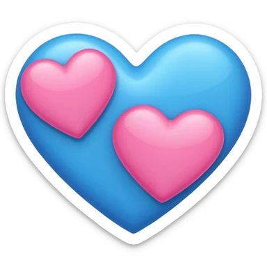 Emoji de coração azul e rosa sticker