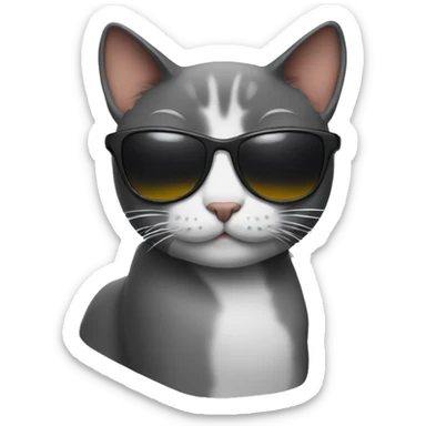 Cat with sunglasses sticker