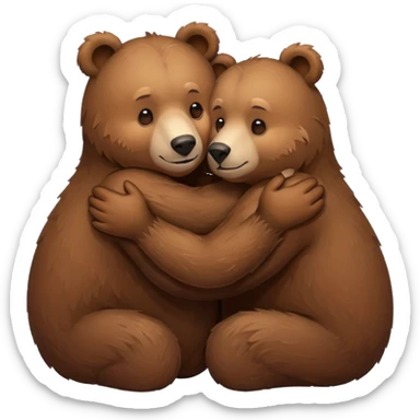 Bears hugging  sticker
