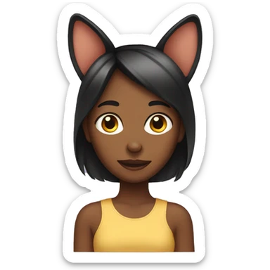 girl with dog ears sticker