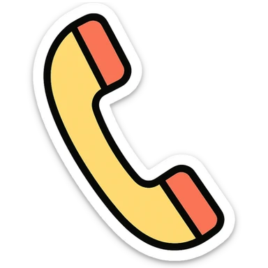 vintage telephone handset 3D icon style sticker