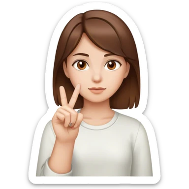 girl with brown hair and brown eyes with her middle finger up  sticker