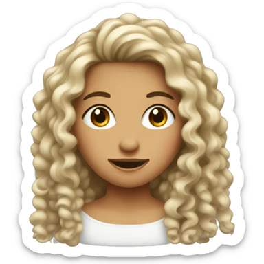 Fille au cheveux bouclés long sticker