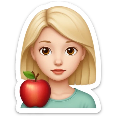 create the head okf the young pretty gitl in apple style sticker