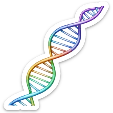 DNA strand above a paper sheet sticker