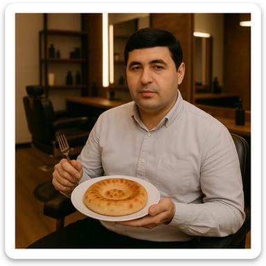 birinchidagi odamni yuziga 2 rasmdagi odamga uxshatib chizib bergin xuddu shunday non yen utirganini sticker