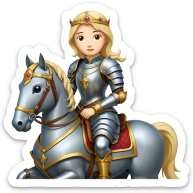 Renaissance princess knight on horse sticker