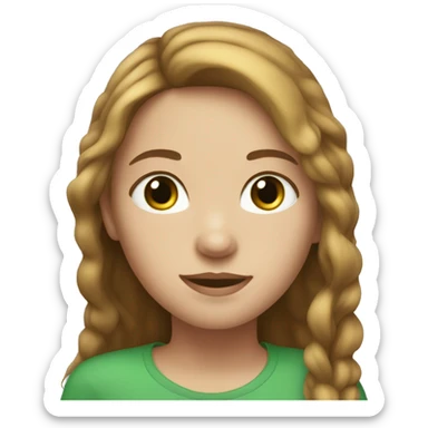 girl with light brown hair green eyes freckles sticker