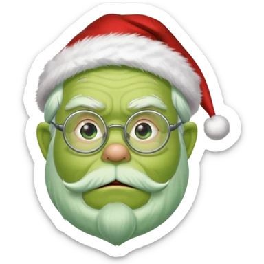 Grinch grand father with white ghair and with glasses sticker