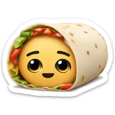 burrito with face and dreads sticker