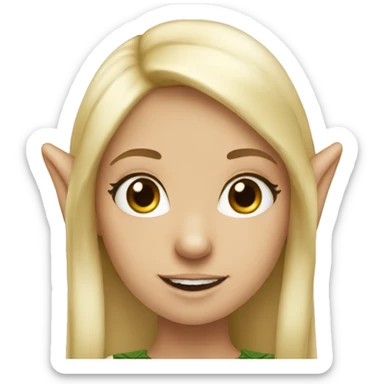 elf girl with blonde hair and white skin sticker