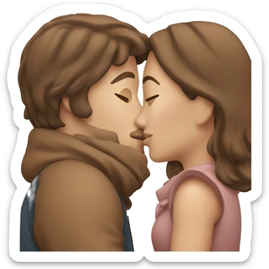 couple Kissing with Brown hair  sticker
