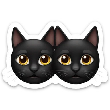 two black cats  sticker