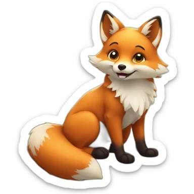 cutest lovable fox in nature sticker