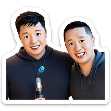 two boys sharing a smile sticker