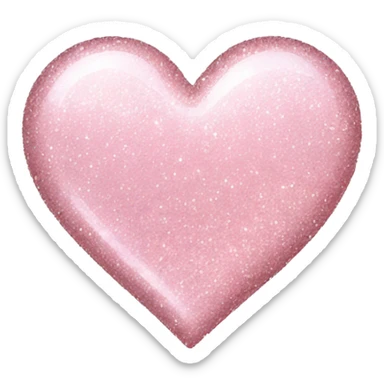 Pale pink glitter heart sticker