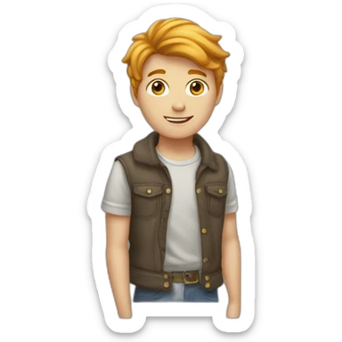 Garçon grand blond tâches rousse sticker