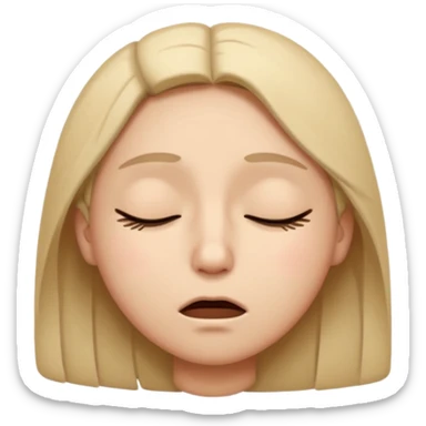 Confused face with closed eyes sticker