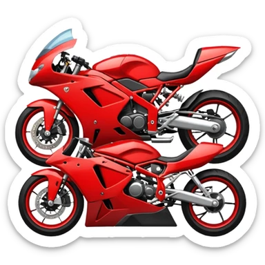 sports motorcycle lying on the ground sticker