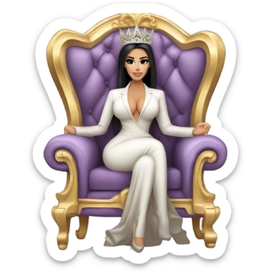 kim kardashian on a throne sticker