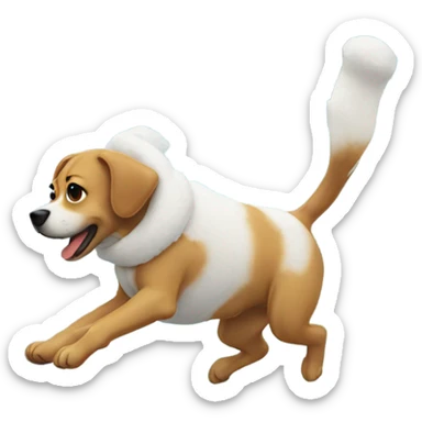 dog doing a backflip in the snow  sticker