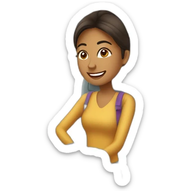 Mujer bonita viajando en un avion sticker