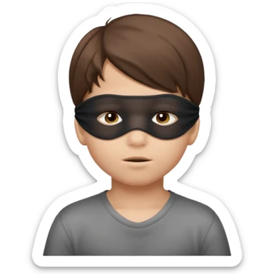 emoji of a boy child with blindfold covering eyes sticker