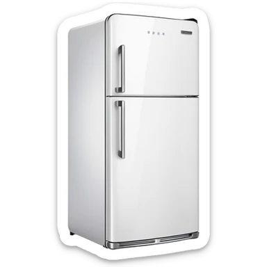 modern white fridge angled view sticker