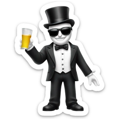 monopoly man celebrating in sunglasses, full body sticker