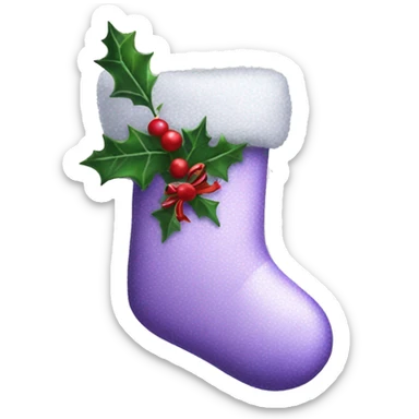  lilac Christmas stocking  realistic  sticker