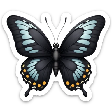Black butterfly sticker
