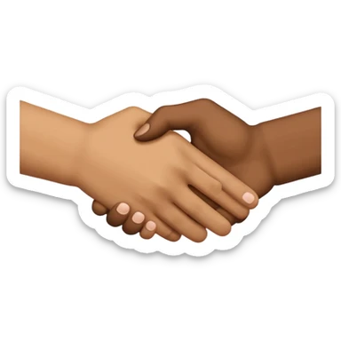 hand shake different color skin sticker
