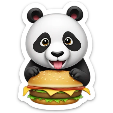 Panda qui mange un hamburger sticker