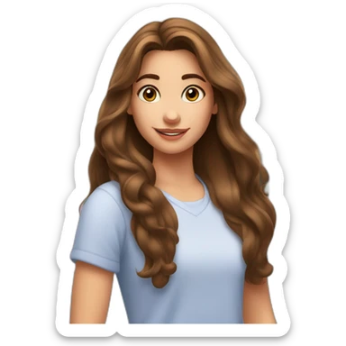 young woan with long brown hair at disneyworld sticker