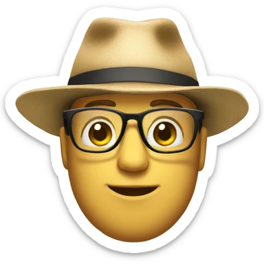 Me wearing a glass and hat sticker
