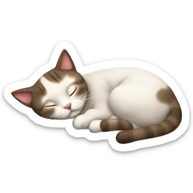 cat sleeping on bed sticker