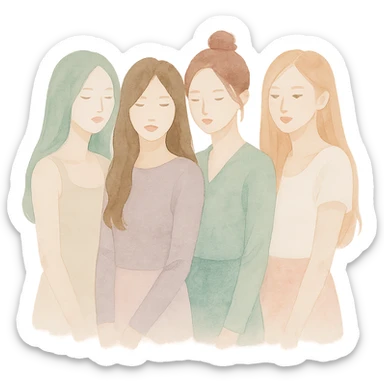 Blackpink K-pop girl group four members soft and artistic sticker