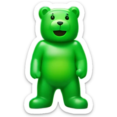 green gummy bear on an island sticker